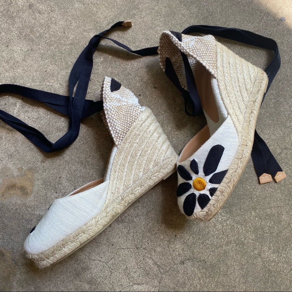 Castaner White and Black Espadrilles